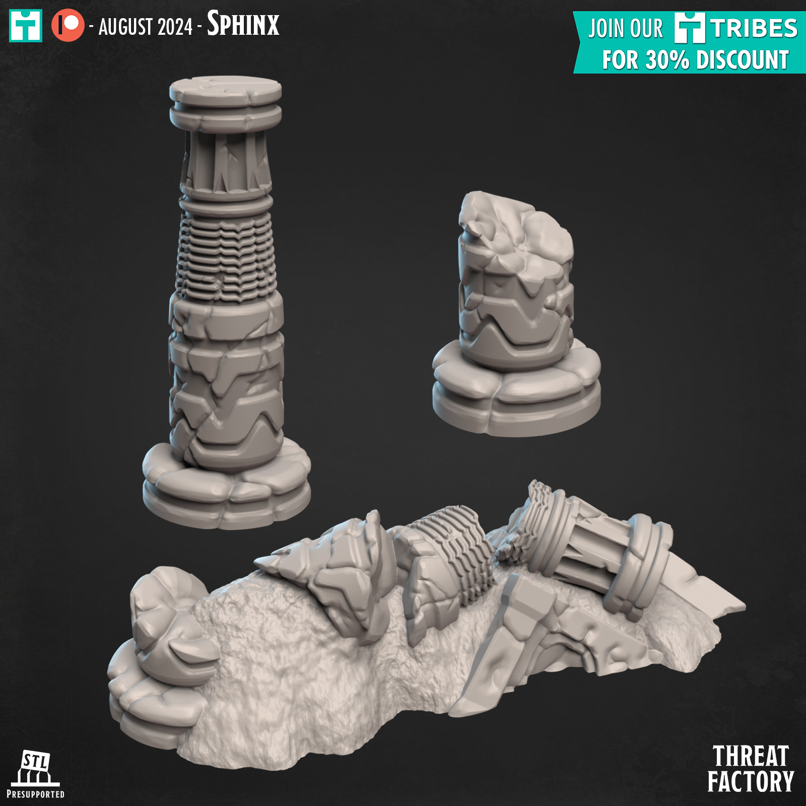 Desert temple columns and ruins